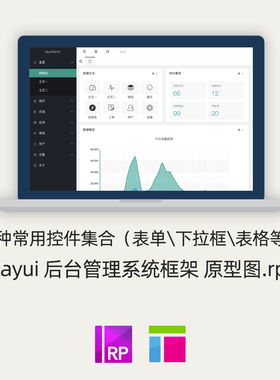 Axure89系统原型 layui后台管理系统框架表格下拉框组件源文件.rp