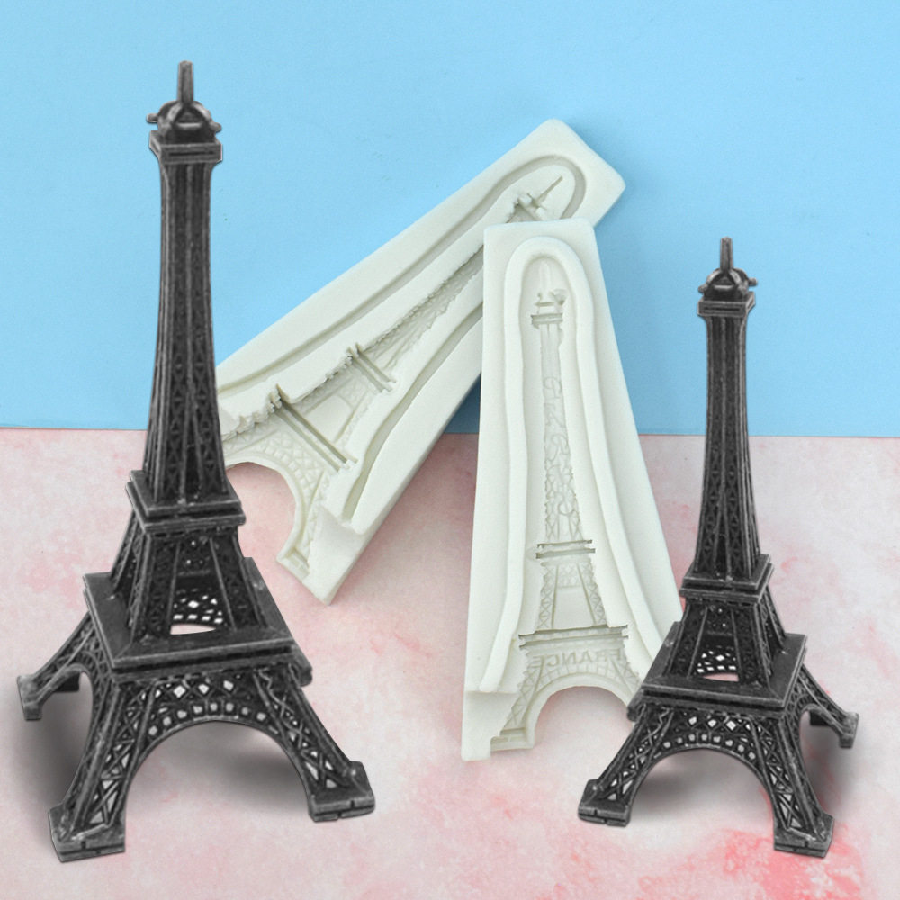 埃菲尔铁塔翻糖硅胶模具 巴黎铁塔巧克力模具蛋糕装饰硅胶工具磨