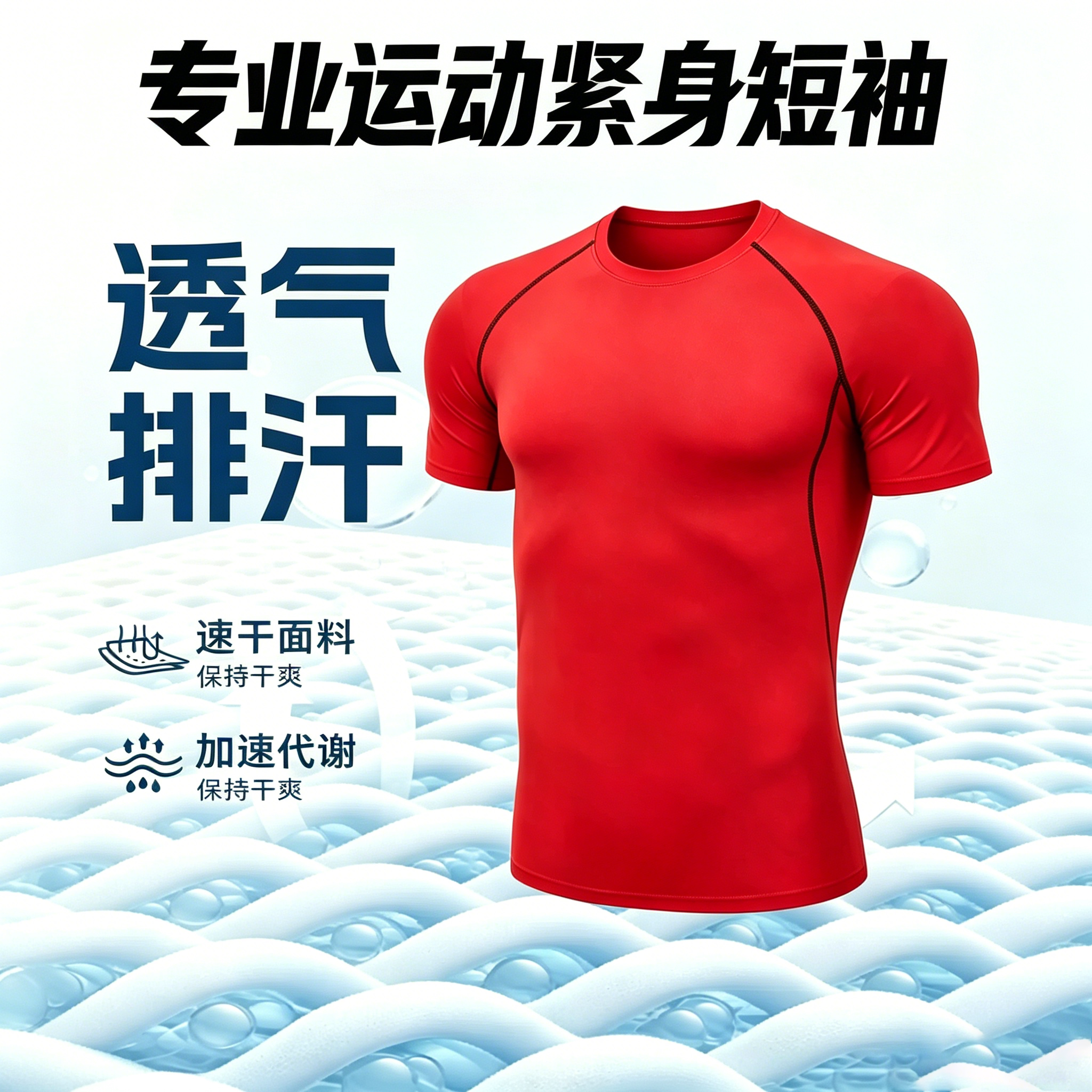 专业男士速干修身健身衣短袖紧身衣高弹速干透气排汗运动训练T恤