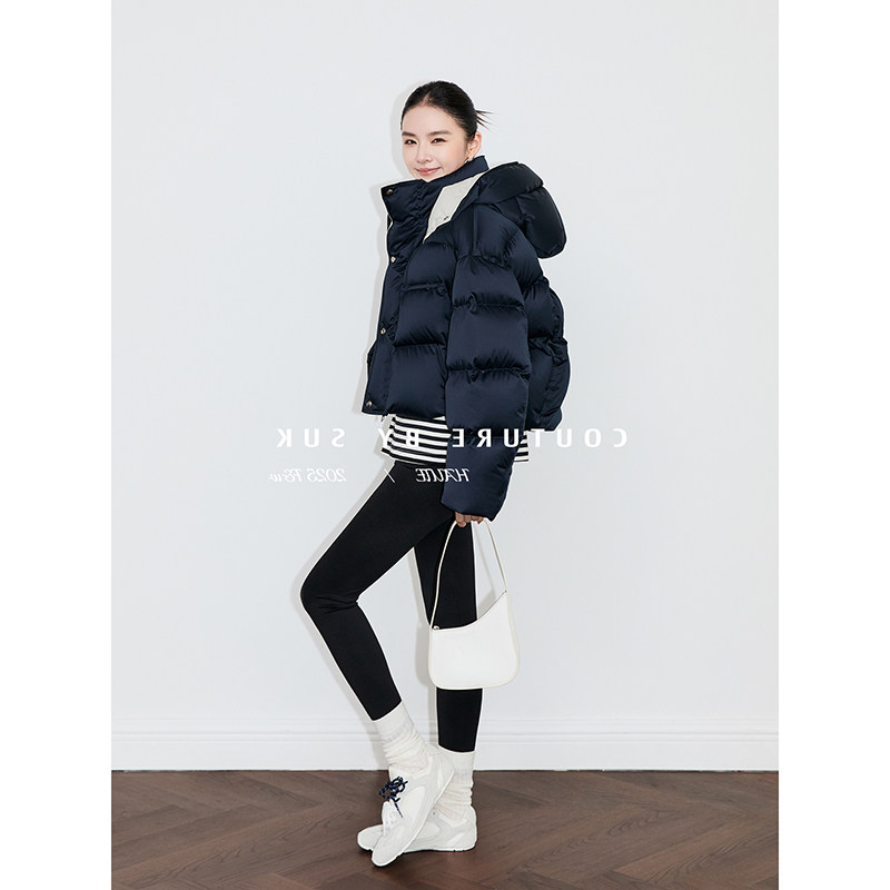 2025冬新款时尚设计感撞色廓形90白鹅绒短款保暖连帽羽绒服外套女,女装/女士精品,羽绒服,淘宝优惠券,粉丝福利购,淘宝优惠卷