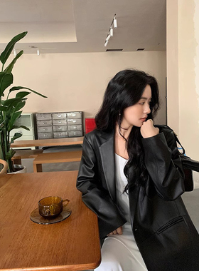 2025春秋新款高端气质头层绵羊皮韩版轻奢西装外套真皮皮衣外套女