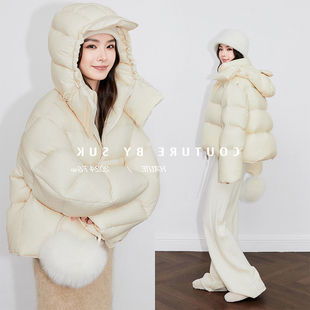 2025冬季新款雪域精灵保暖90白鹅绒超轻云朵泡芙短款羽绒服外套女