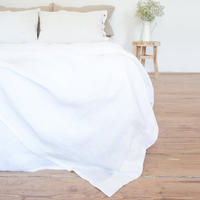 French export antibacterial linen solid color bed sheets, luxurious washed double ins Nordic dormitory single bed sheet custom-made thumbnail 2