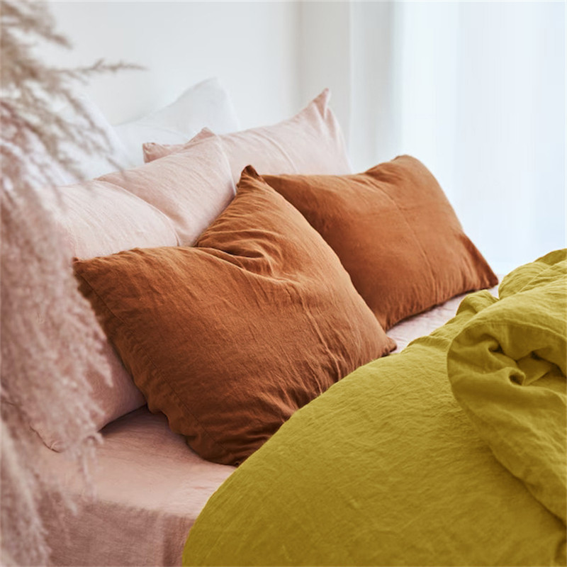 特价清仓纯色亚麻枕套秋冬男女通用亲肤单人枕头套定制枕皮不含芯