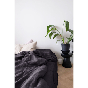 夏季 纯色亚麻四件套双人床大尺寸亲肤透气床单床笠三件套被套枕套