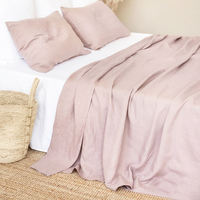 French export antibacterial linen solid color bed sheets, luxurious washed double ins Nordic dormitory single bed sheet custom-made thumbnail 8