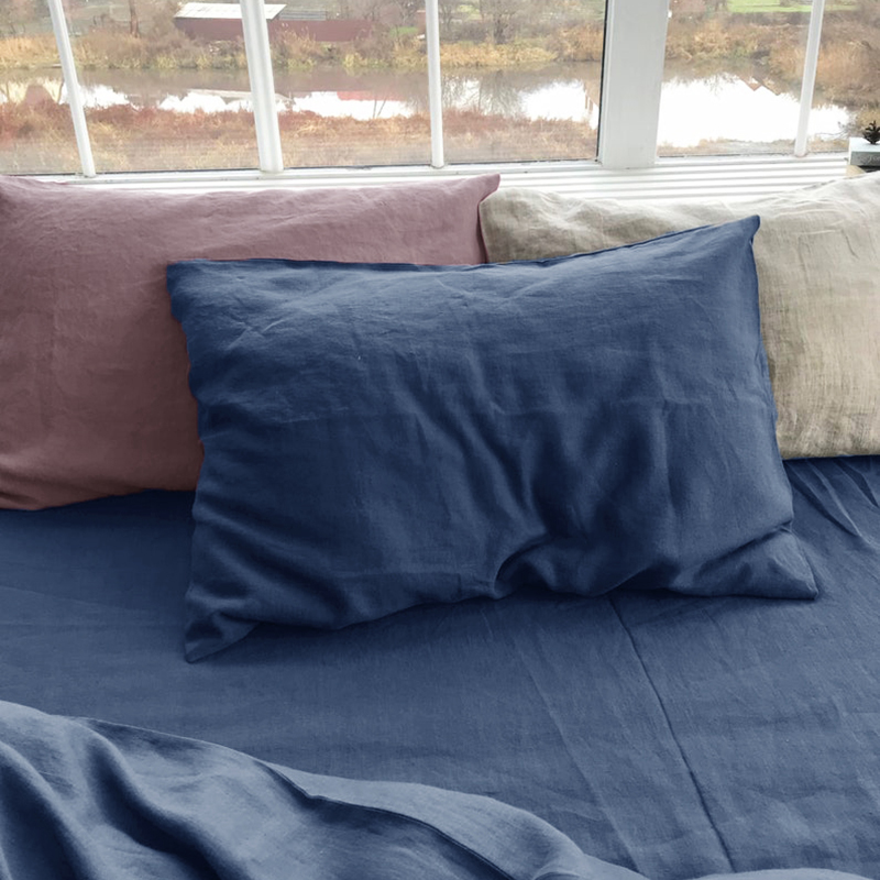 亚麻枕套舒适亲肤棉麻单人枕用