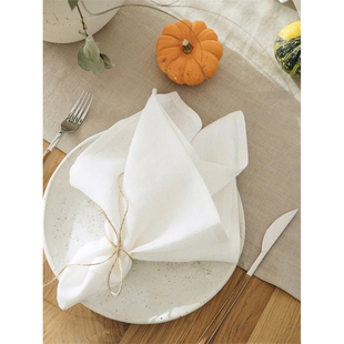 豆浆餐巾布ins简约西餐餐厅餐布垫擦杯布方巾口布茶巾美食背景布