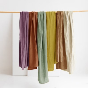 秋冬氛围感纯色亚麻围巾女士薄款 披肩50x200cm可定制 围脖百搭长款