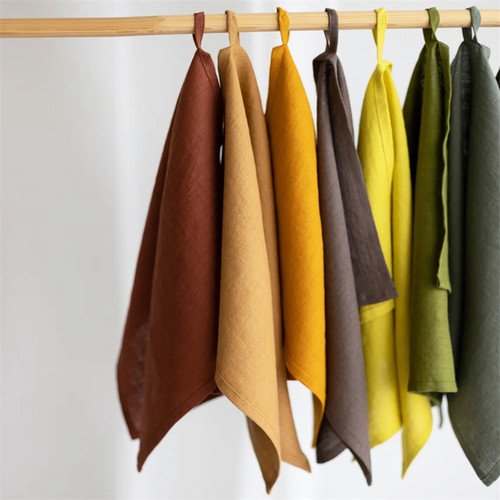可挂餐巾亚麻纯色抹布