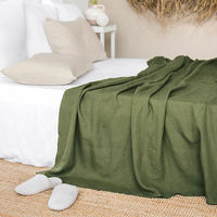 French export antibacterial linen solid color bed sheets, luxurious washed double ins Nordic dormitory single bed sheet custom-made thumbnail 7