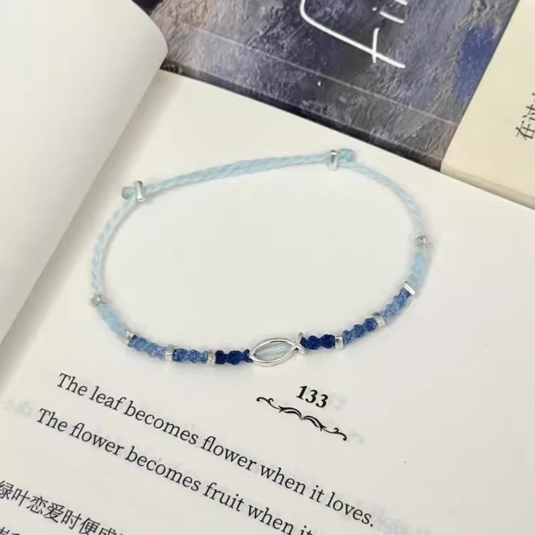 大海与鱼小鱼手绳手工diy编织材料包送闺蜜对象礼物情侣手链送礼