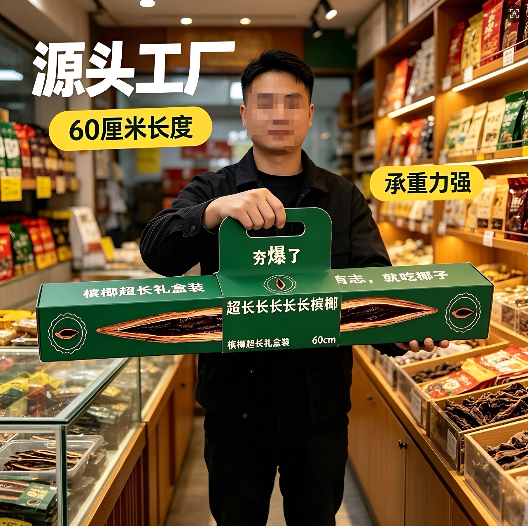 创意超长榔果空礼盒网红长条包装盒空盒不含榔果送礼包装内托