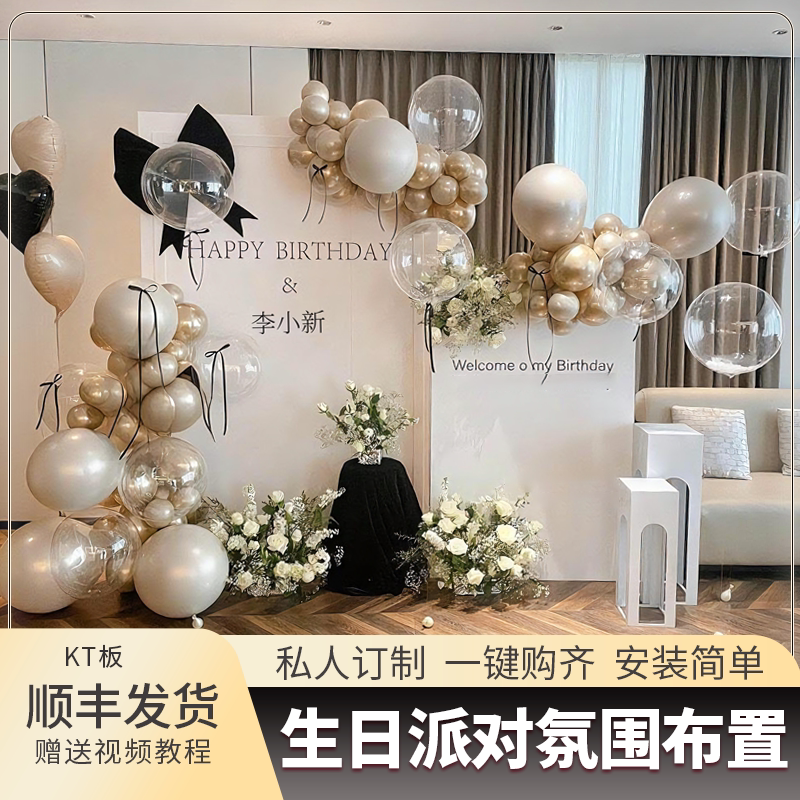 18岁成人礼轻奢风生日场景布置氛围装饰商场店铺活动背景kt板定制