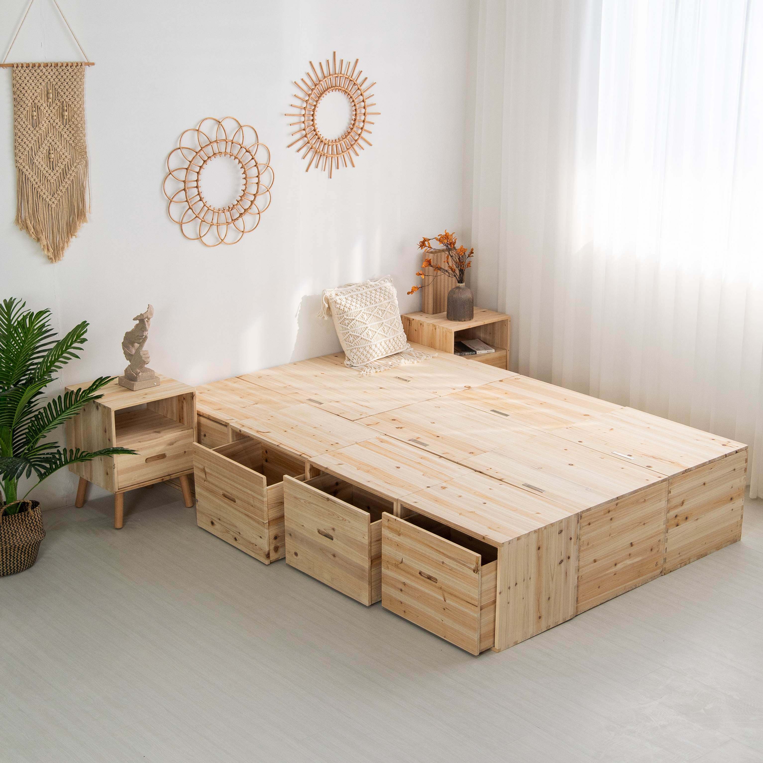 鼎魅木箱储物箱榻榻米木箱子拼床可坐收纳整理箱飘窗柜地台床实木