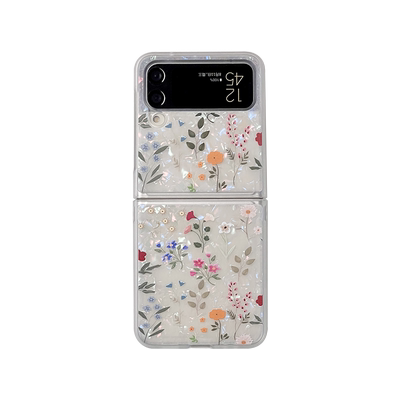 ins风贝壳纹小花朵折叠屏手机壳