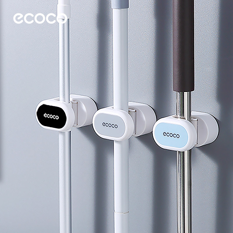 ecoco免打孔强力拖把挂钩壁挂