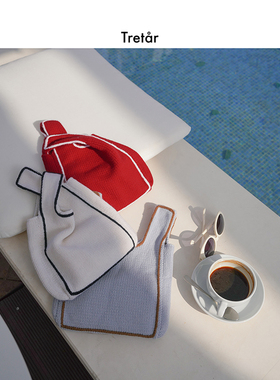 Tretar 秋冬软fufu可爱澳毛羊毛粗针针织手提小小tote托特包女包