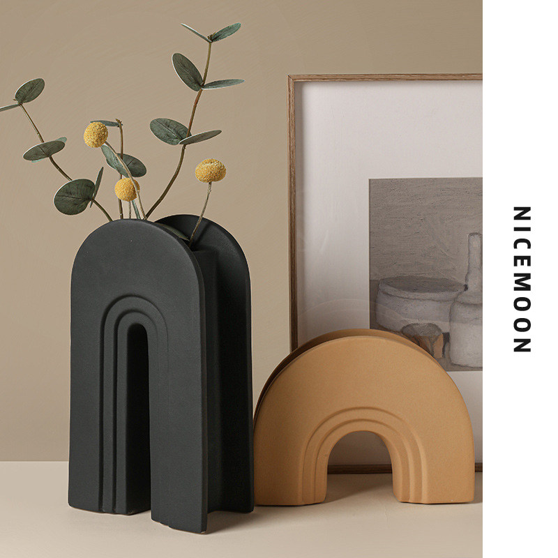 NICEMOON北欧ins几何艺术陶瓷花瓶莫兰迪插花器玄关餐桌装饰摆件,家居饰品,装饰摆件,淘宝优惠券,粉丝福利购,淘宝优惠卷
