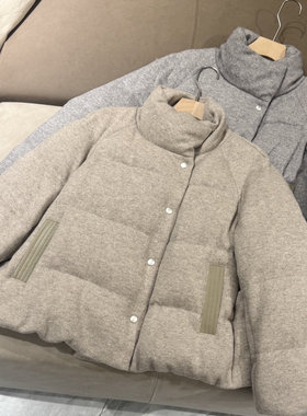 意大利新款LP休闲时尚立领羊绒面料保暖95鹅绒羽绒服外套