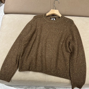 意大利新款LP高品质休闲时尚金豆豆羊绒圆领针织衫