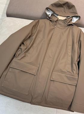 2024秋冬新款BC男款克连帽羊毛羊绒婚混纺夹新雪莉棉保暖夹克外套