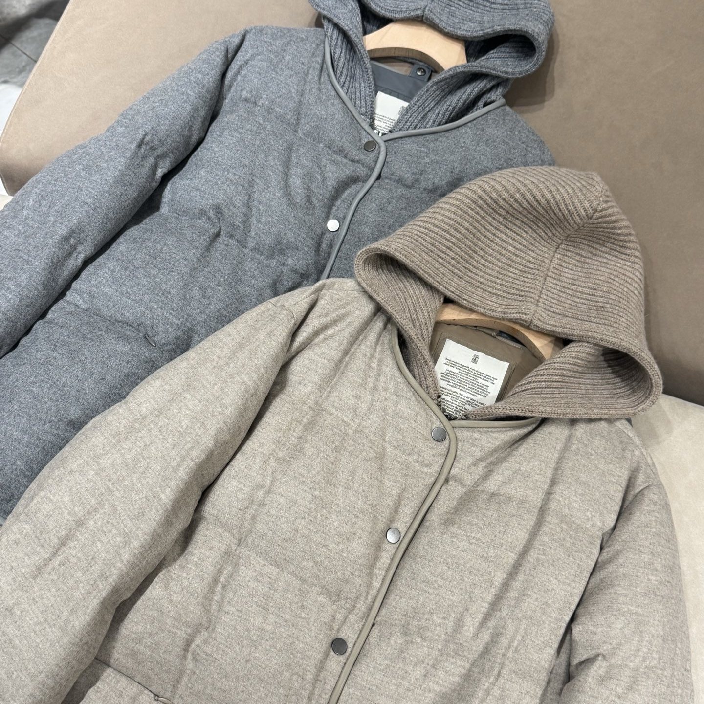 2025新款BC高品质休闲时尚可拆卸针织连帽鹅绒服