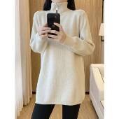 毛 宽松遮闲胯休INU搭配鲨鱼中长版 秋冬针织卫衣外裤 打套女大尺码