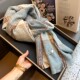 法国Cansay Kaer围巾女冬季 百搭洋气保暖羊绒围脖雾霾蓝格子披肩
