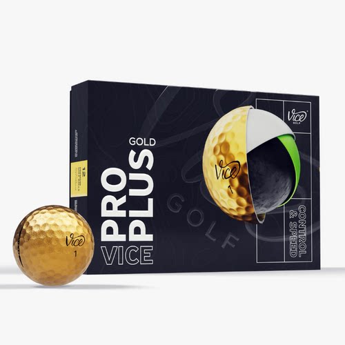 VICE Pro Plus Gold高尔夫球Golf比赛级专业导向线礼盒装美国代购