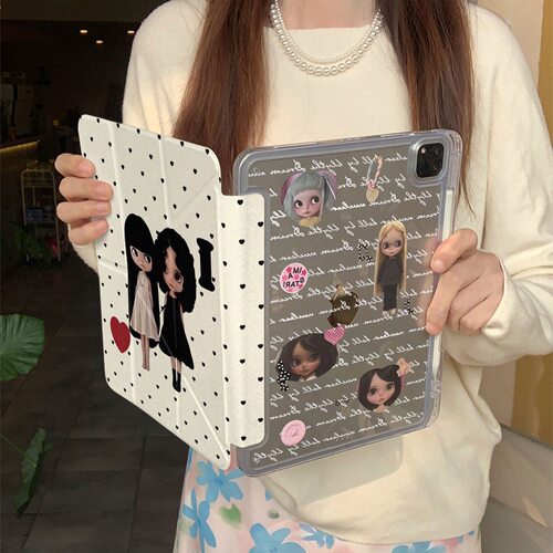 【爱心小布保护壳】ipad保护套2026新款air8笔袋原创设计mini67平板iPad壳磨砂防指纹pro横竖屏10/11代硬壳