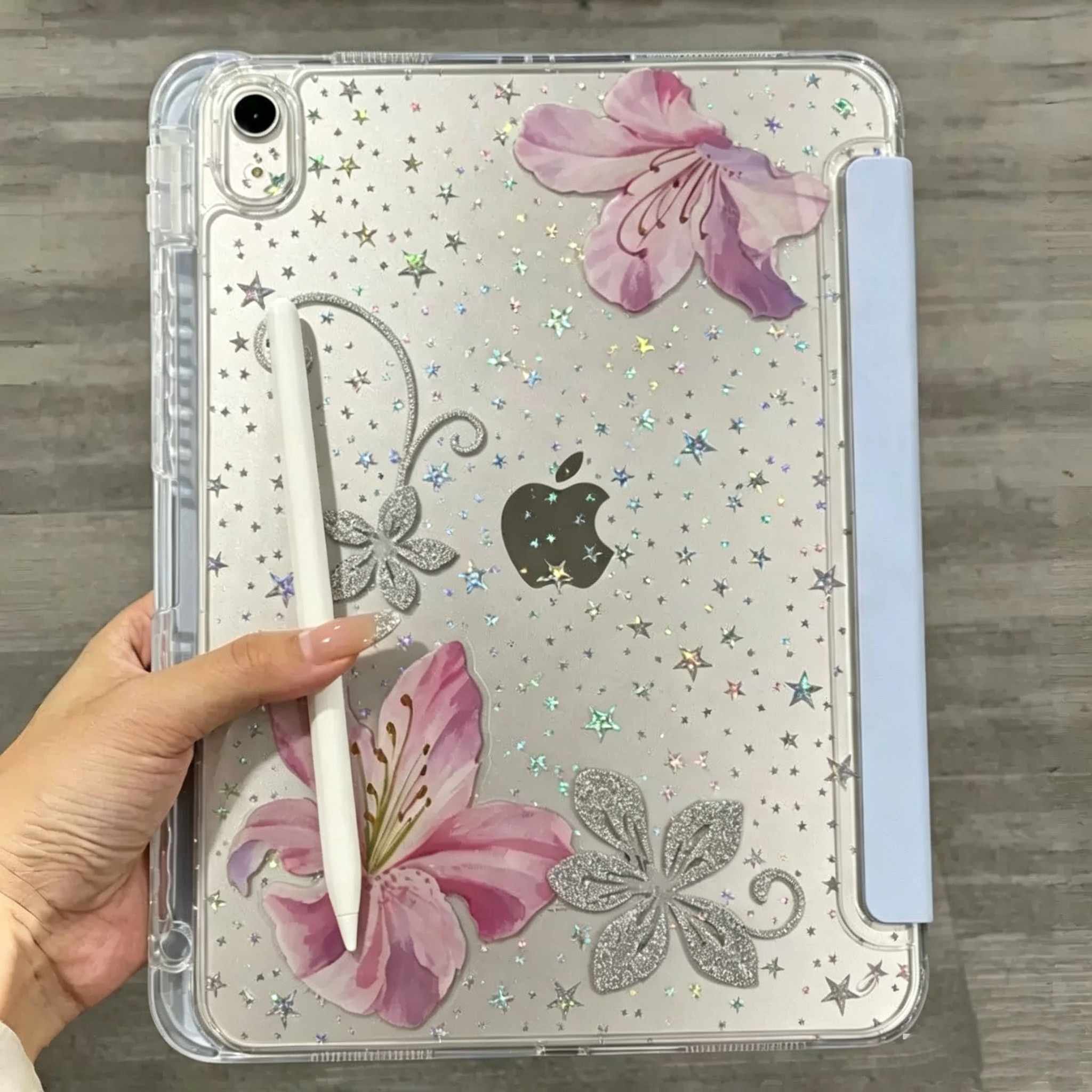 适用华为matepad11.5S保护壳2026款Air12亚克力防弯Pro12.2带笔槽SE复古扶桑百合花小米8/7/6新款3+Y防弯10.8
