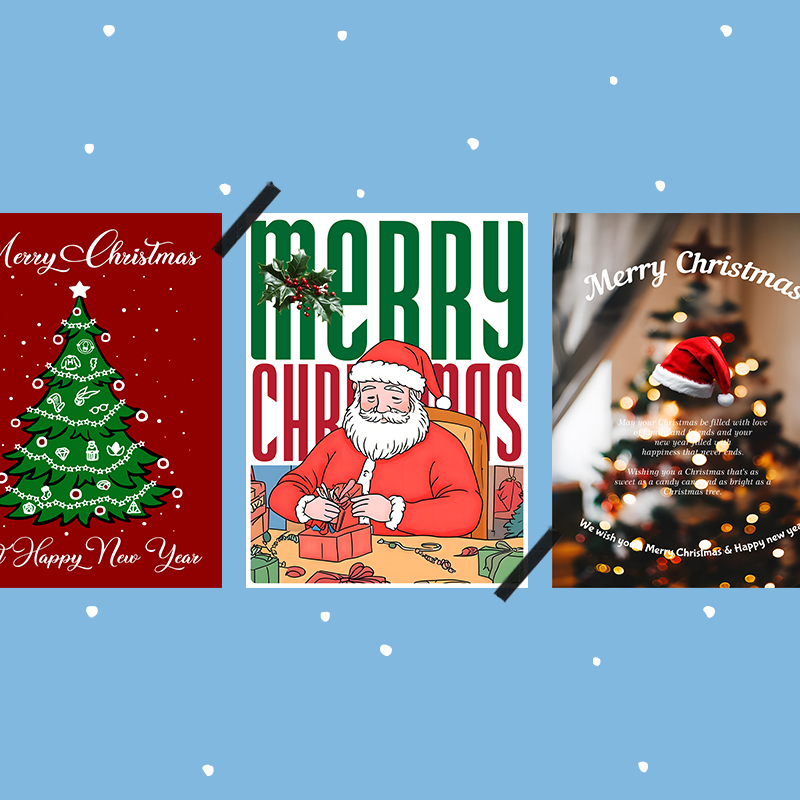 美式复古圣诞节日卡通海报怀旧新年装饰画 Merry Christmas墙贴纸