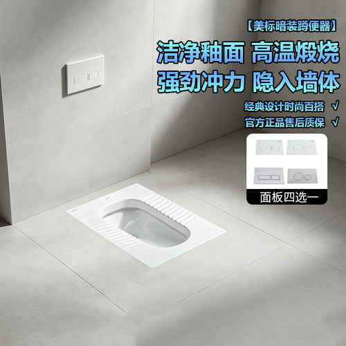 美标暗装蹲便器陶瓷隐藏蹲便器防滑防臭卫生间蹲厕8006/8009