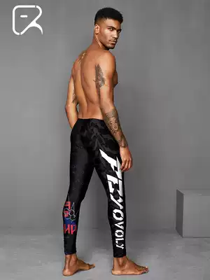 Flying fish future nine-point swimming trunks long leg tight swimming trunks medium and long version of sports diving to put on a large size warm swimsuit