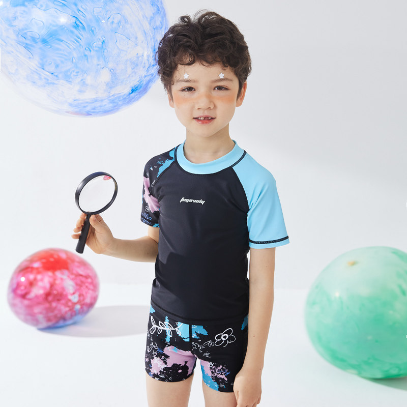 飞鱼未来儿童泳衣短袖平角裤时尚速干防晒水上乐园海边沙滩游泳衣,运动/瑜伽/健身/球迷用品,儿童泳衣/裤,淘宝优惠券,粉丝福利购,淘宝优惠卷