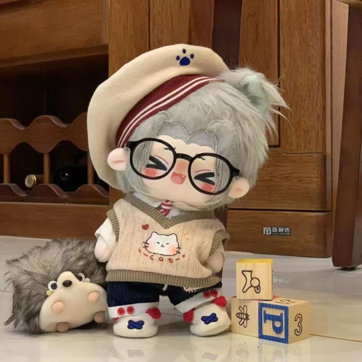 20cm娃衣棉花一番帅气坐