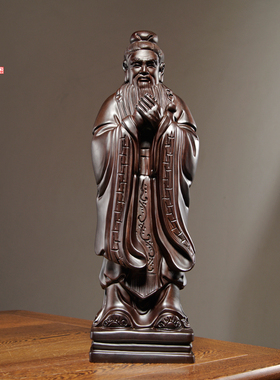 黑檀木人物雕像教师节送礼工艺品