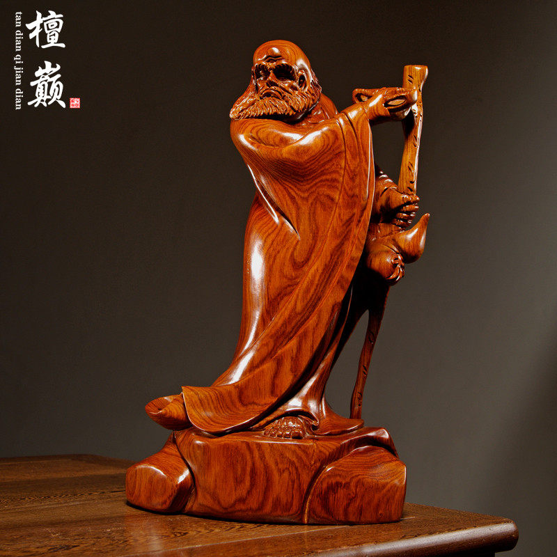 雕刻实木家居客厅禅意风工艺品
