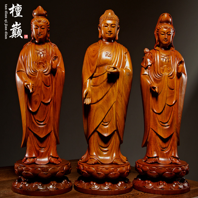 雕刻大势至观音菩萨西方三圣佛像