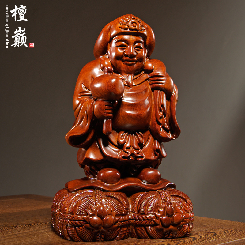 实木雕刻大黑天七福神工艺礼品