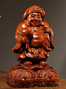 实木雕刻大黑天七福神工艺礼品