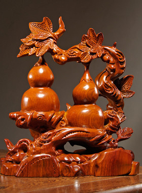 实木雕刻家居客厅寓意工艺礼品
