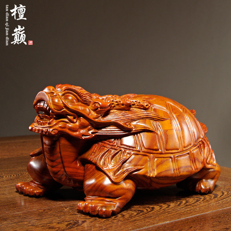雕刻客厅玄关办公室龙头龟工艺品