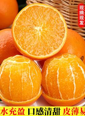 秭归脐橙新鲜时令水果甜橙赣爱南媛10冰糖果冻斤手剥包邮脐橙整箱