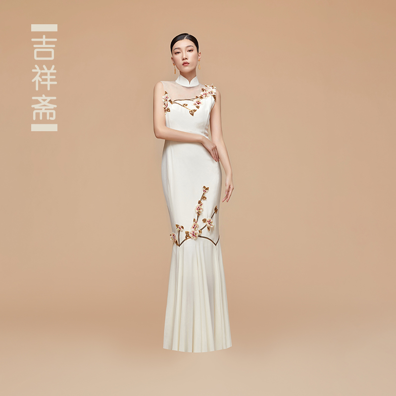 吉祥斋女装花样年华旗袍重工立体绣花改良版高端旗袍礼服连衣裙