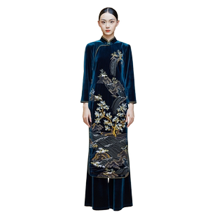 吉祥斋女装蓬莱仙阁长上衣奥黛款旗袍