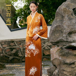 古风 吉祥斋女装 御锦扇收身上衣直筒裙长裙中国风中式