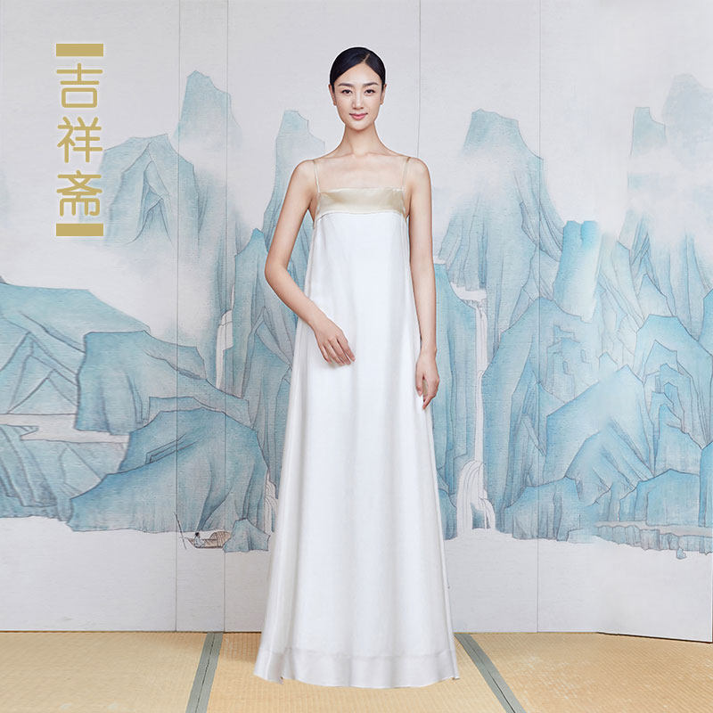 吉祥斋女装初见吊带裙双纺面料国风礼服正品