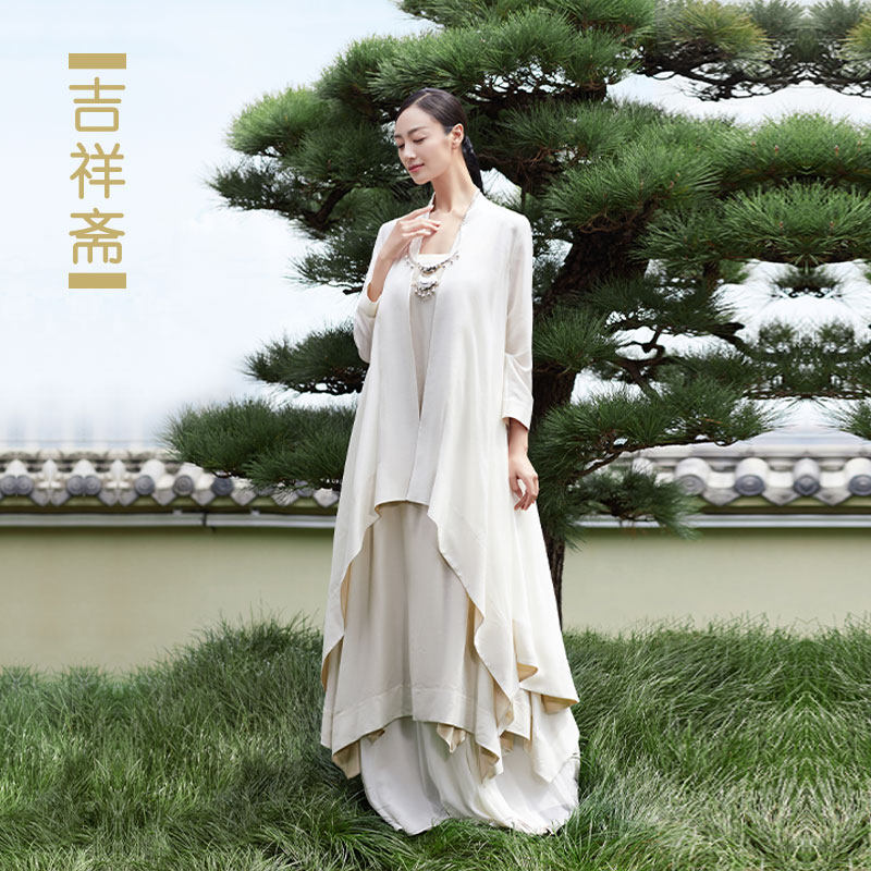 吉祥斋女装初见外套宽松舒展双纺国风正品礼服